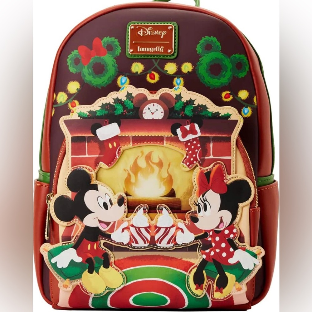 Loungefly Disney Mickey & Minnie Mouse Holiday Scene Hot Cocoa by the Fireplace
